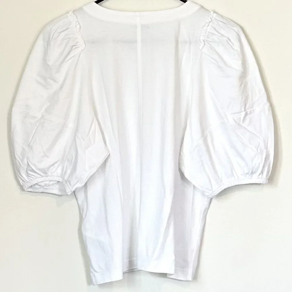 NWT Madewell White Puff-Sleeve Tee - Size: Small